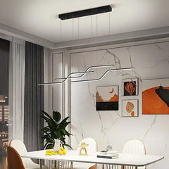 Lámpara isla cocina diseño lineal moderno y elegante