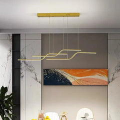 Lámpara isla cocina diseño lineal moderno y elegante