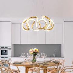 Lampara colgante anillo led diseño creativo para comedor moderno