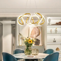 Lampara colgante anillo led diseño creativo para comedor moderno