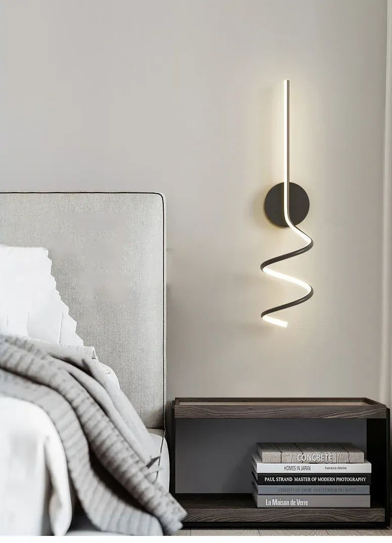 Spiral Led Modern Bedroom Wall Lights