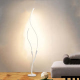 White Double-Tube Streamlined Floor Lamp