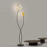 Double Rod Twisted Circular Minimalist Floor Lamp