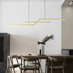 Lampara suspendida lineal diseño moderno y creativo para comedor