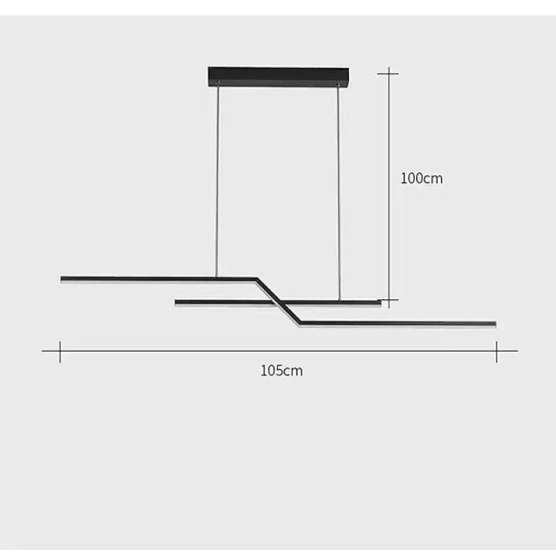 Lámpara colgante lineal negra para cocina