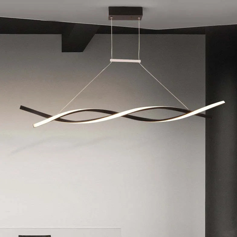 Lámpara colgante LED de doble curva para cocina