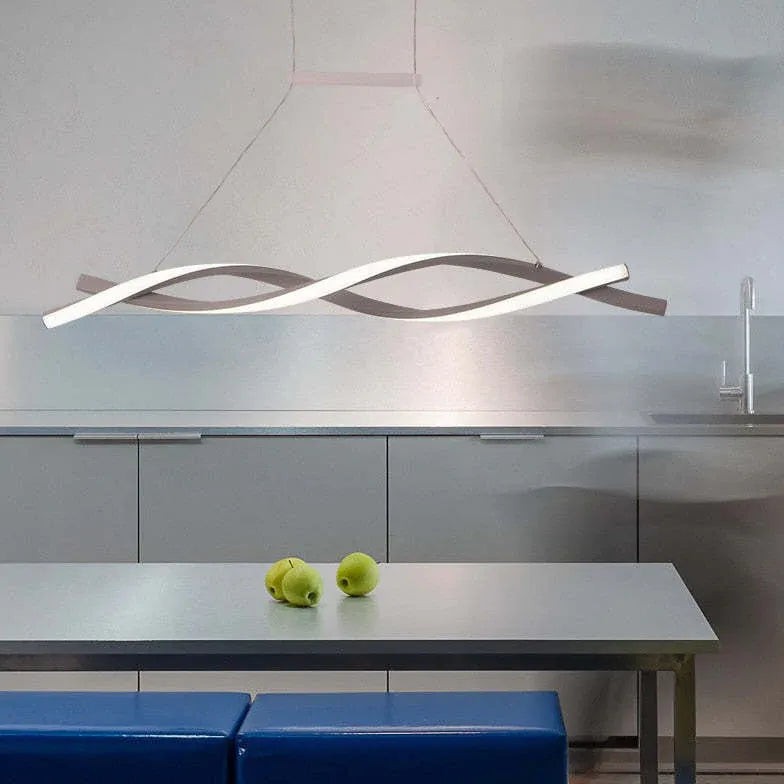 Lámpara colgante LED de doble curva para cocina