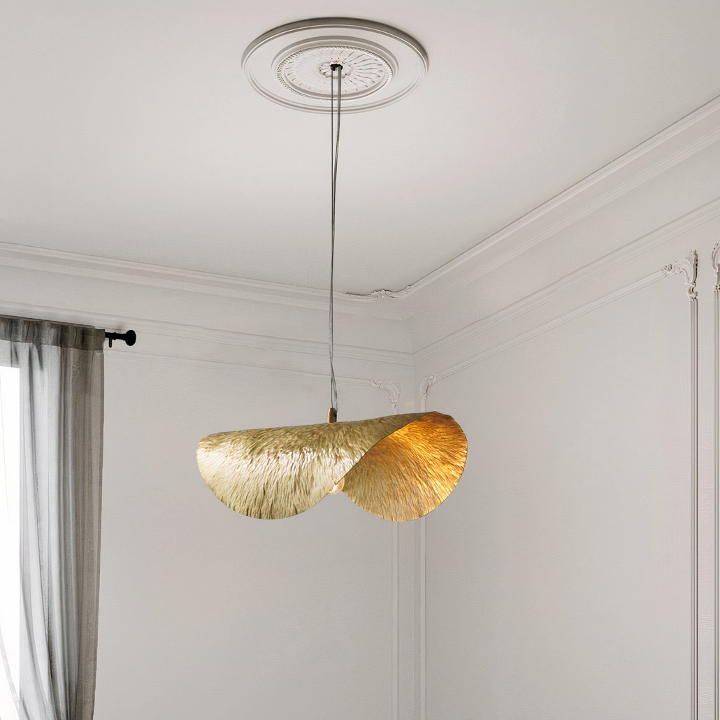 Lámpara Colgante Latón Dorado de Diseño Regulable en Altura para Comedor