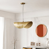 Lámpara Colgante Latón Dorado de Diseño Regulable en Altura para Comedor