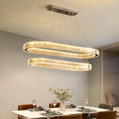 Lámpara colgante ovalada de cristal moderno para comedor
