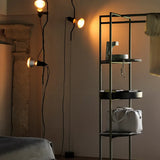 Black Linear Metal Plug Industrial Floor Lamp