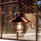 Lámpara para Exterior Solar Tipo Farol Vintage en Cobre Portátil Jardín