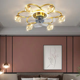 Octopus Bedroom Gold Ceiling Fan With Light