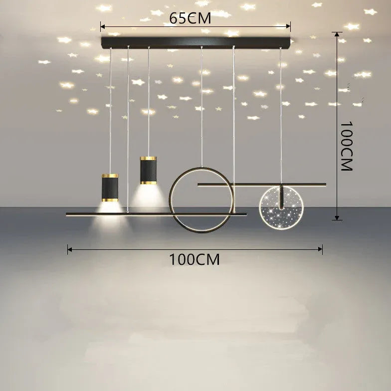 Lámpara colgante de diseño geométrico para comedor