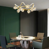 Wavy Multi-Glass Ball Gold Modern Pendant Light