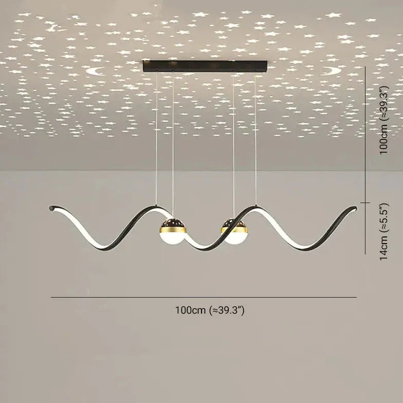 Forma ondulada de forma esférica del comedor moderno luz colgante