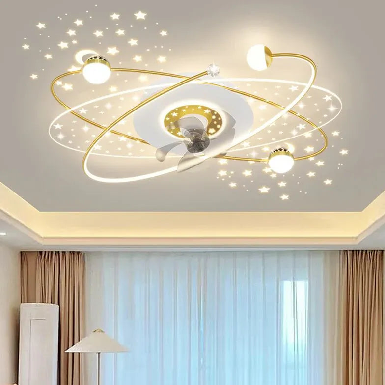 Galaxy Orbit Modern Ceiling Fan With Light