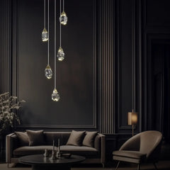 Lámparas de techo bola cristal modernas para sala elegante