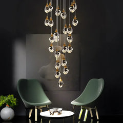 Lámparas de techo bola cristal modernas para sala elegante