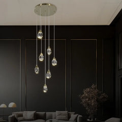 Lámparas de techo bola cristal modernas para sala elegante