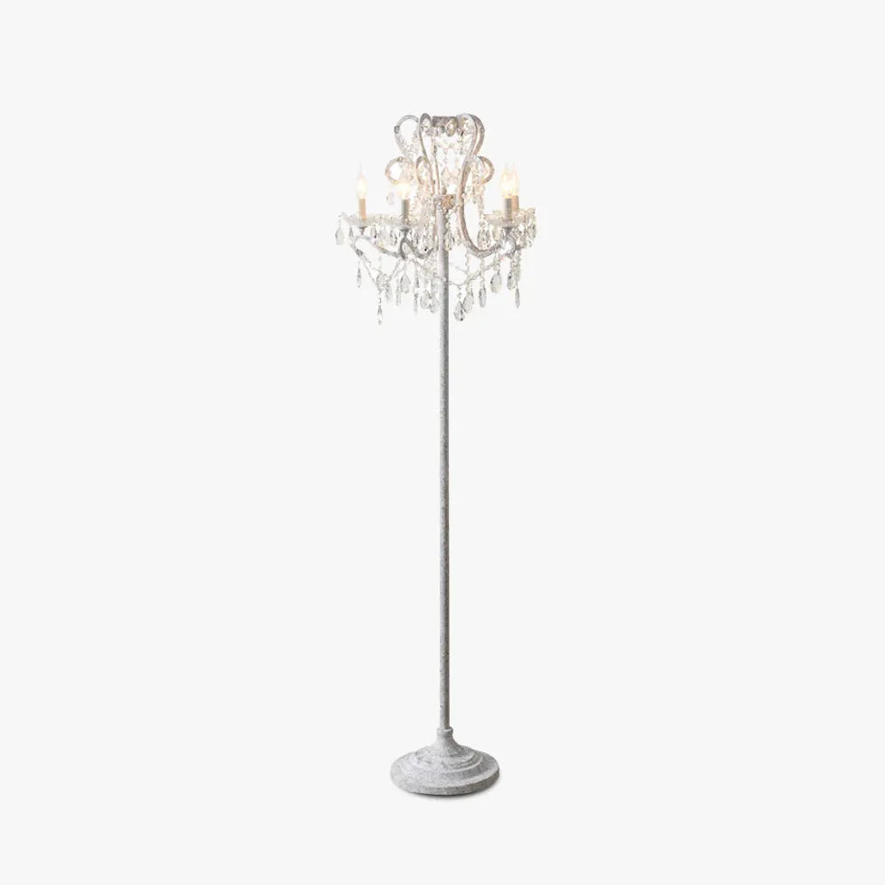 Curved Metal Crystal Retro Floor Lamp