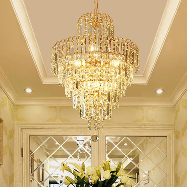 Multi-Light Design Luxury Crystal Gold Chandelier