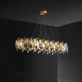 Bright Lights Shadows Crystal Gold Pendant Light