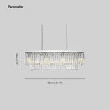 Lámpara araña de cristal diseño elegante rectangular de lujo para comedor