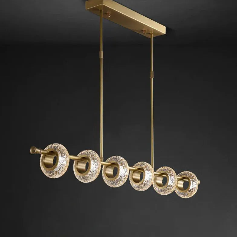 Long Ring Glass Gold Pendant Light