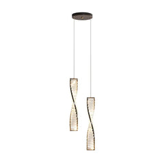 Lámparas de techo cristales colgantes diseño espiral LED dormitorio