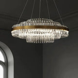 Vertical Flat Crystal Modern Pendant Light