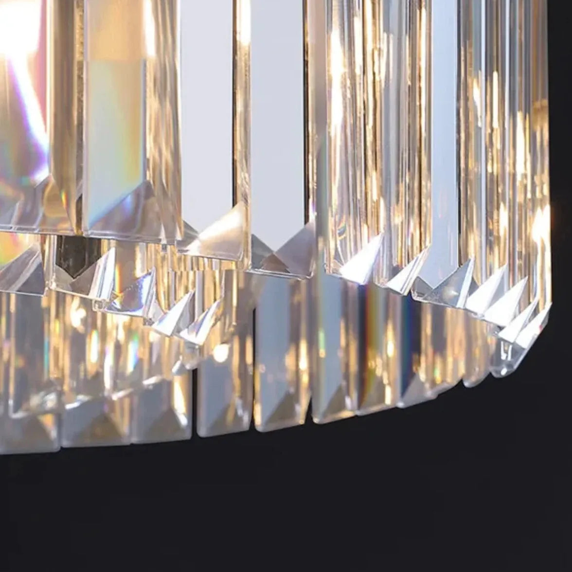 Vertical Flat Crystal Modern Pendant Light