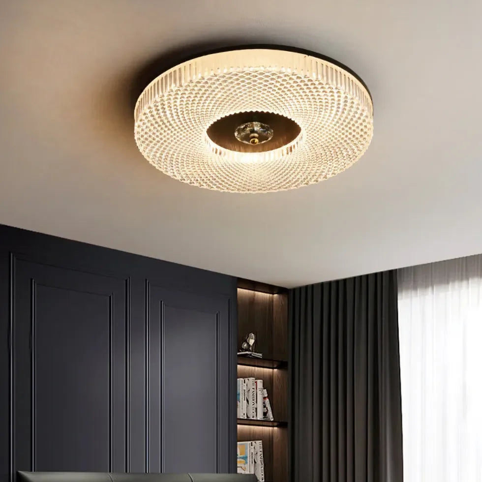 Lámpara de Techo Circular LED Regulable de Cristal