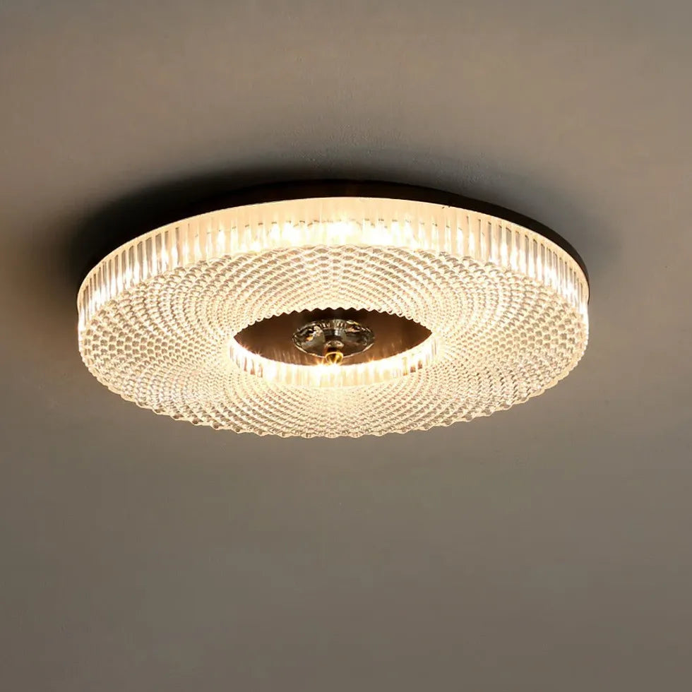 Radial Texture Ring Flush Ceiling Lights