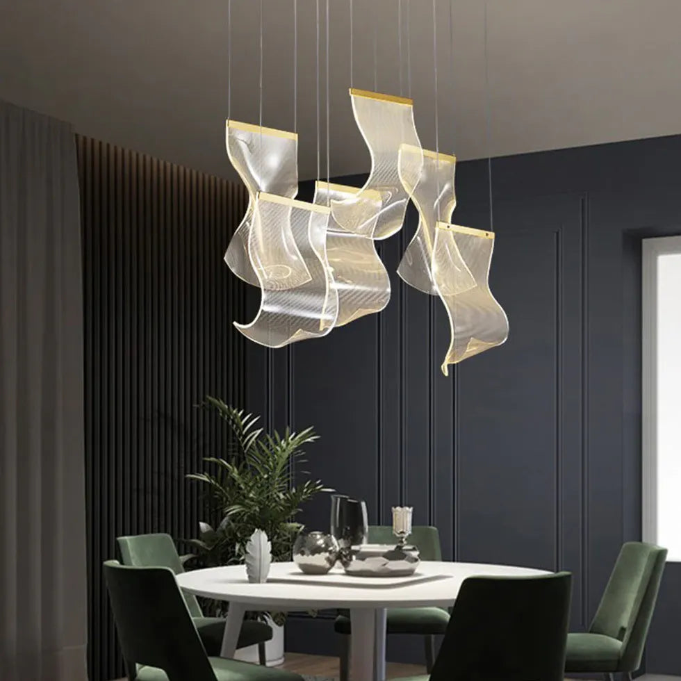 Flow Irregular Gold for Dining Room Chandelier