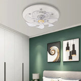 Star Decoration Modern White Ceiling Fan With Light