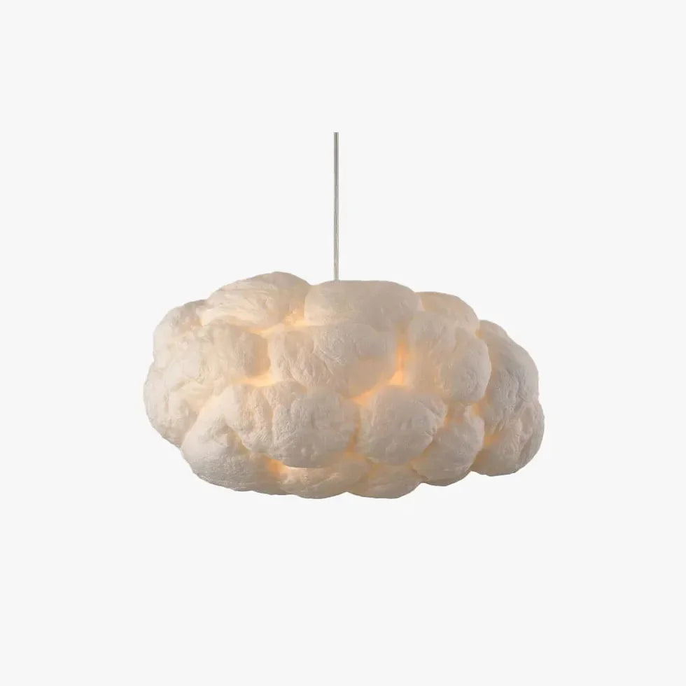 Lámpara Colgante de Diseño Nube Blanca Moderna con Luz Regulable en Tres Colores