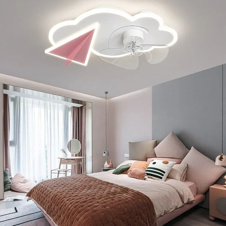 Cotton Plane Modern Ceiling Fan With Light