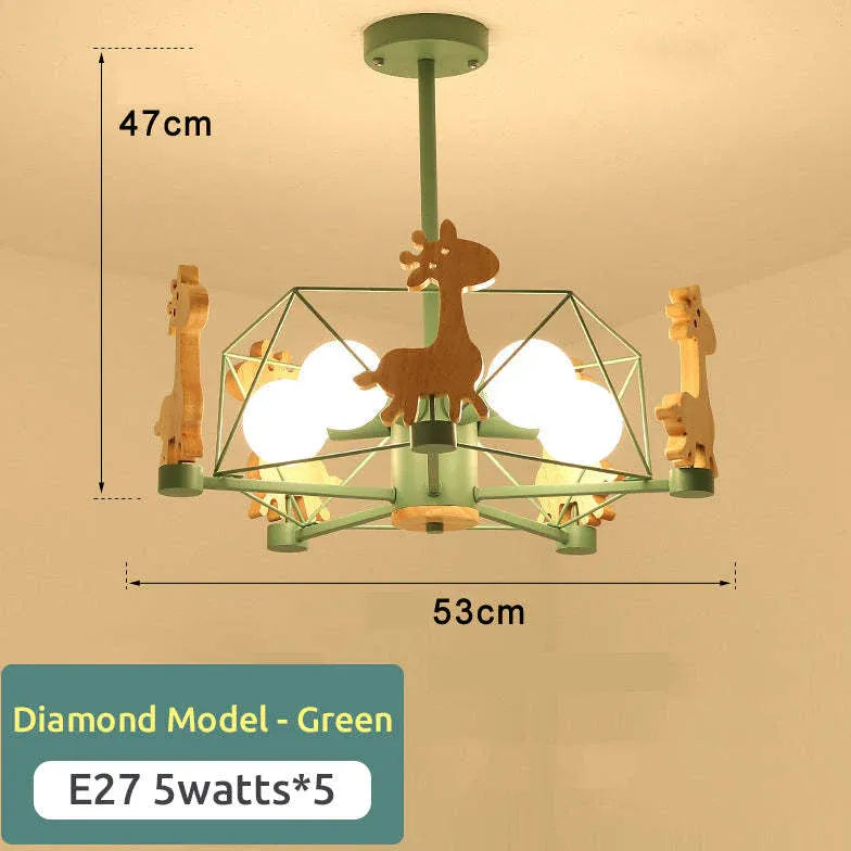 Giraffes Led Semi-flush Light Wood