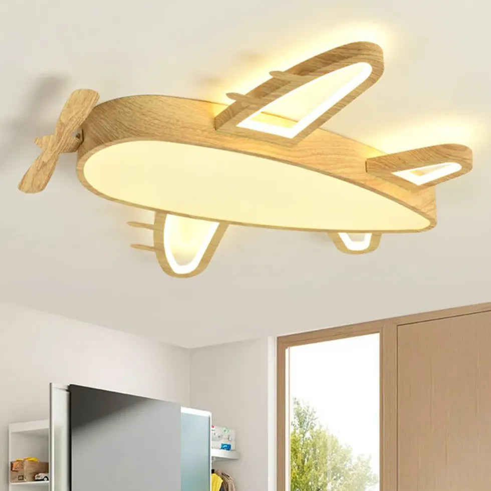 Plafon de led techo para habitación infantil de madera