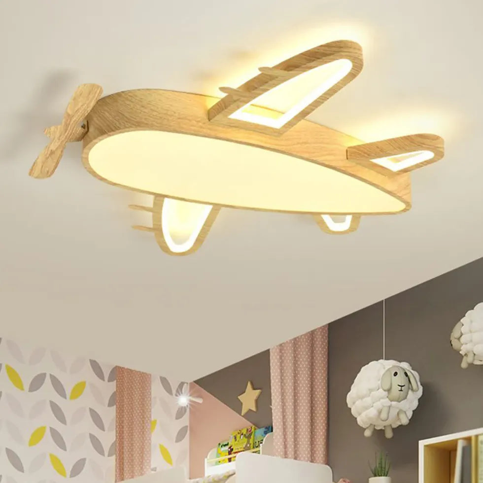 Plafon de led techo para habitación infantil de madera