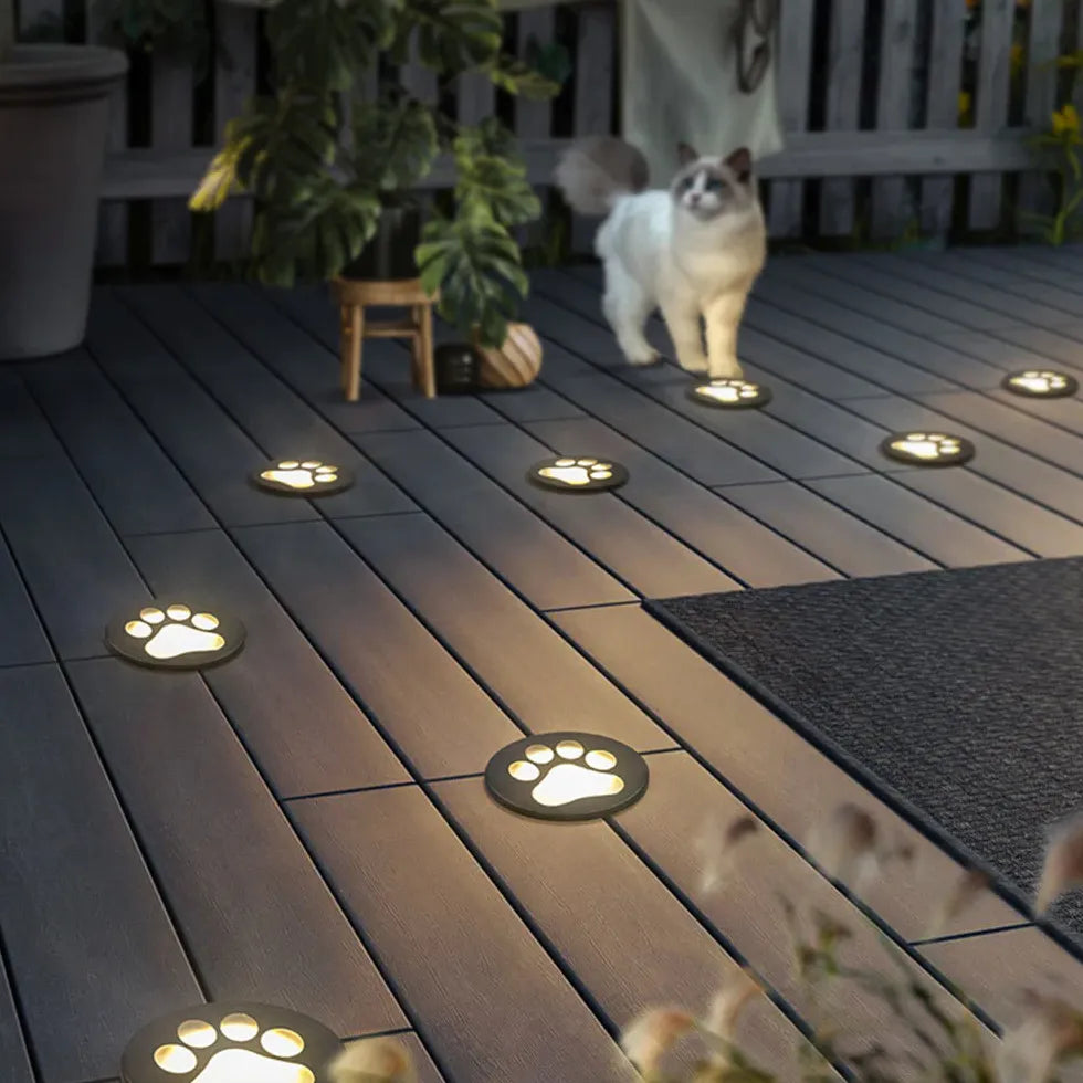 Luces de exterior para jardín con forma de pata de gato 