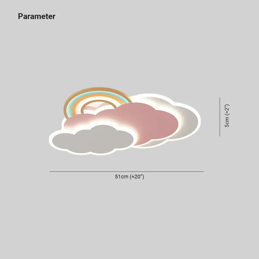 Luces LED de techo empotradas para dormitorio con forma de nube de arcoíris 