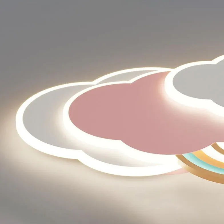 Luces LED de techo empotradas para dormitorio con forma de nube de arcoíris 