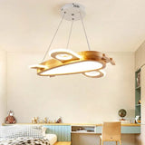 Lampara de techo colgante madera diseño avión para habitación infantil