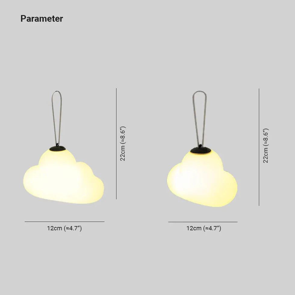 Luces USB portátiles para exteriores con forma de nube 