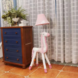 Cartoon Giraffe White and Pink Floor Lamp