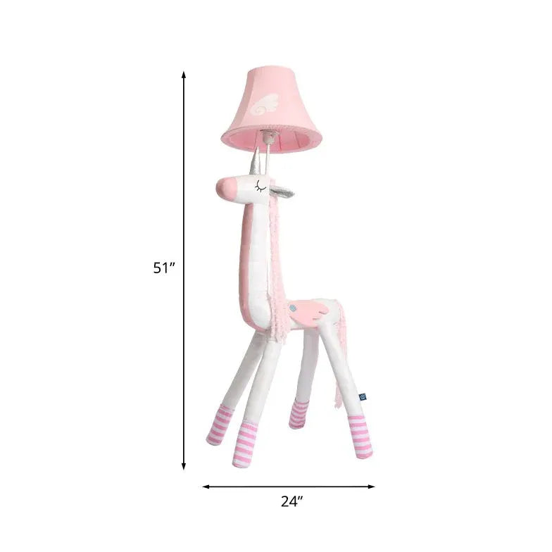 Cartoon Giraffe White and Pink Floor Lamp