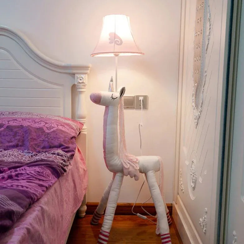 Cartoon Giraffe White and Pink Floor Lamp