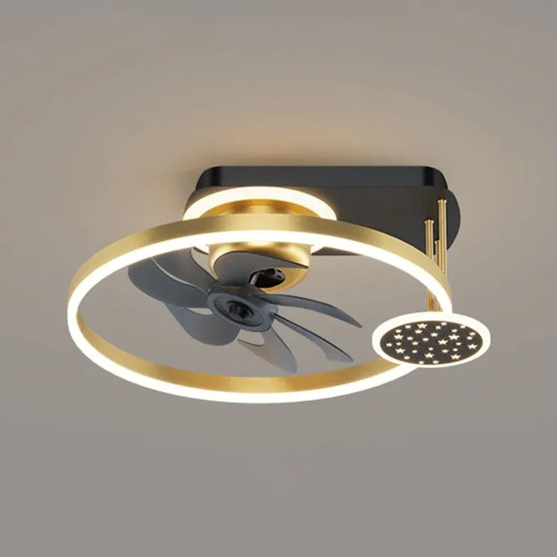 Crystal Frame Modern Ceiling Fan With Light